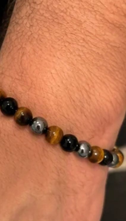 Customer photo review of Triple Prosperity Bracelet: Citrine, Green Aventurine, & African Turquoise 4 mm Prosperity Crystals Gift