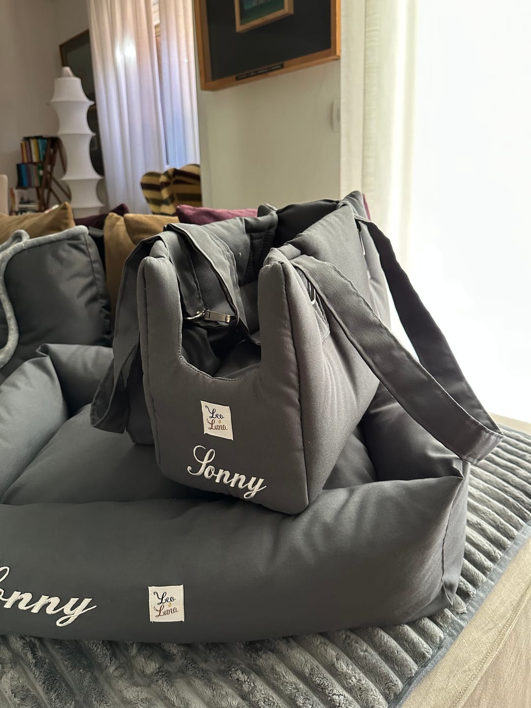 Customer photo review of Borsa Cotone Siena Grigio Scuro