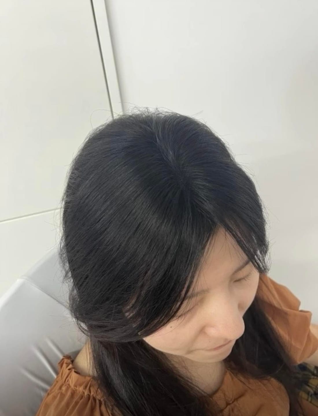 Customer photo review of Mini Hair Topper #1 Jet Black