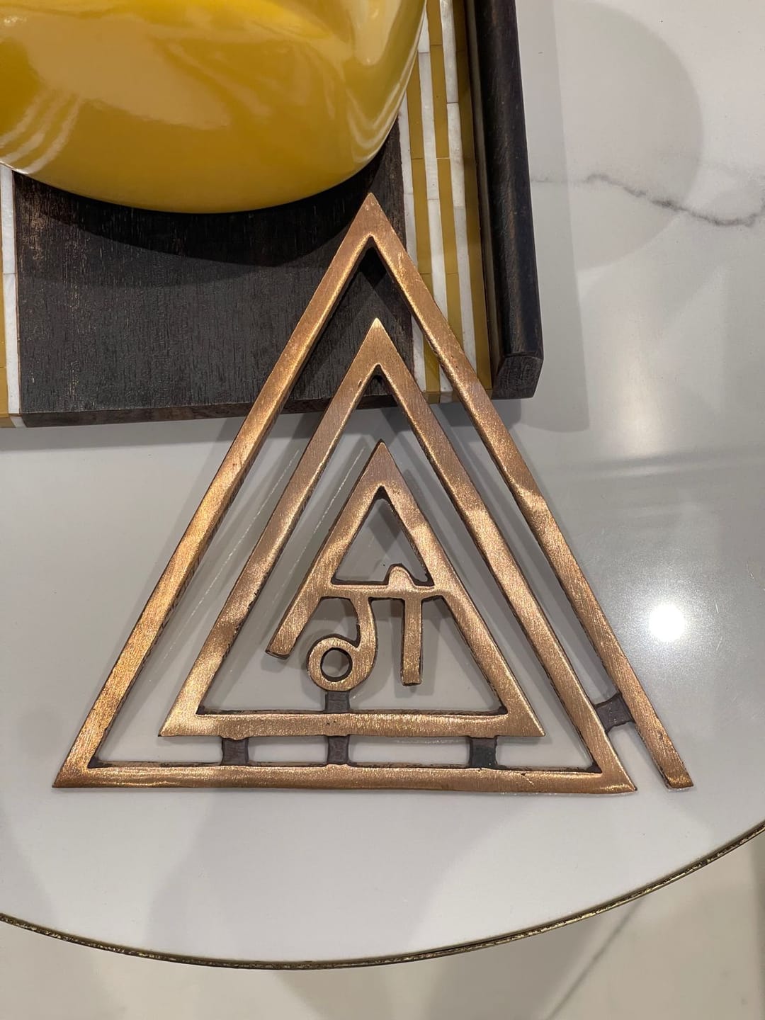 Customer photo review of Copper Triangle Ga (ग) Helix | Vastu Remedy for South-East Fire Zone Balance, Cash Flow & Kitchen Defects | 4–6 Inch