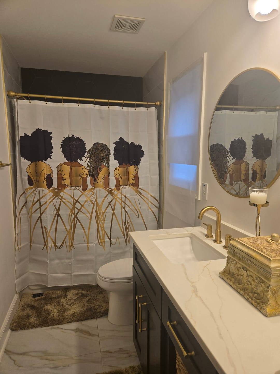 Customer photo review of Royal White Shower Curtain
