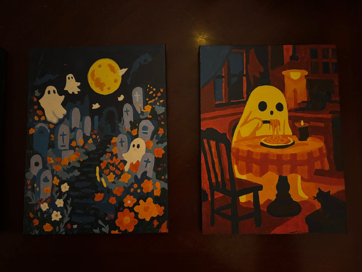 Customer photo review of 6 Mini Paintings - Spooky Halloween Set