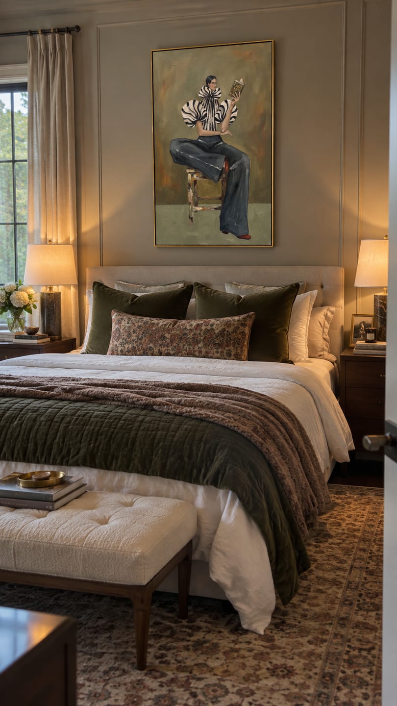 Customer photo review of Brim Above the Bull – Olive Western Woman and Black Bull Painting | Vintage Americana Square Wall Art