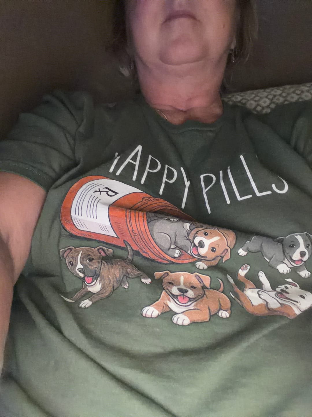 Customer photo review of Happy Pills Pittie Shirt