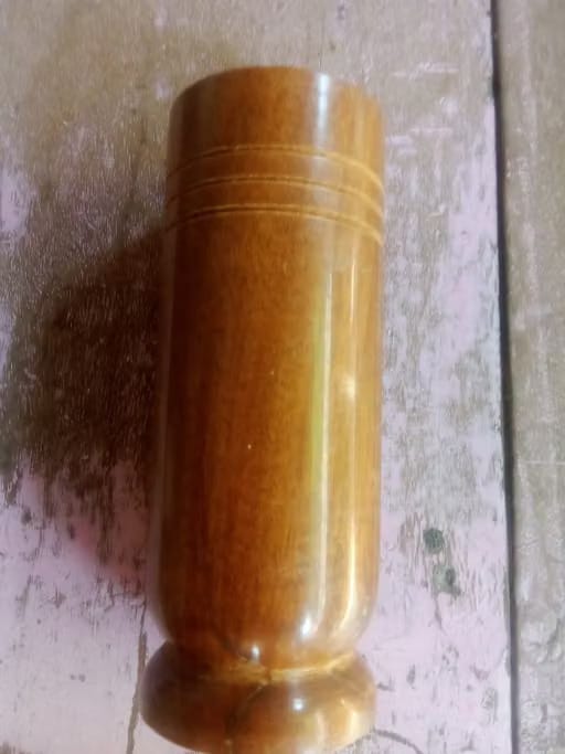 Customer photo review of Vijaysar Wooden Glass – Ayurvedic Diabetes & Sugar Control Tumbler (100 ml)