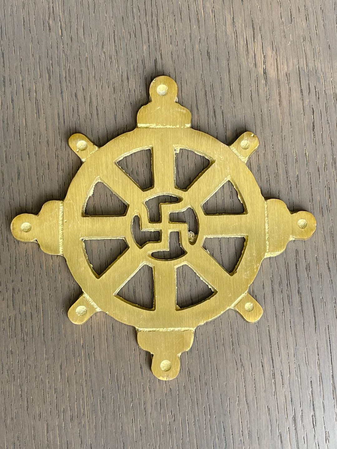 Customer photo review of Brass Chakra Satiya Helix – Vastu Remedy for West Direction Correction | Energy Balance Support | 4.5 Inch