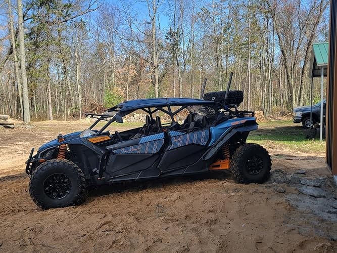 Customer photo review of Pivoting Rack Spare Tire Rack for Can Am X3 / X3 Max