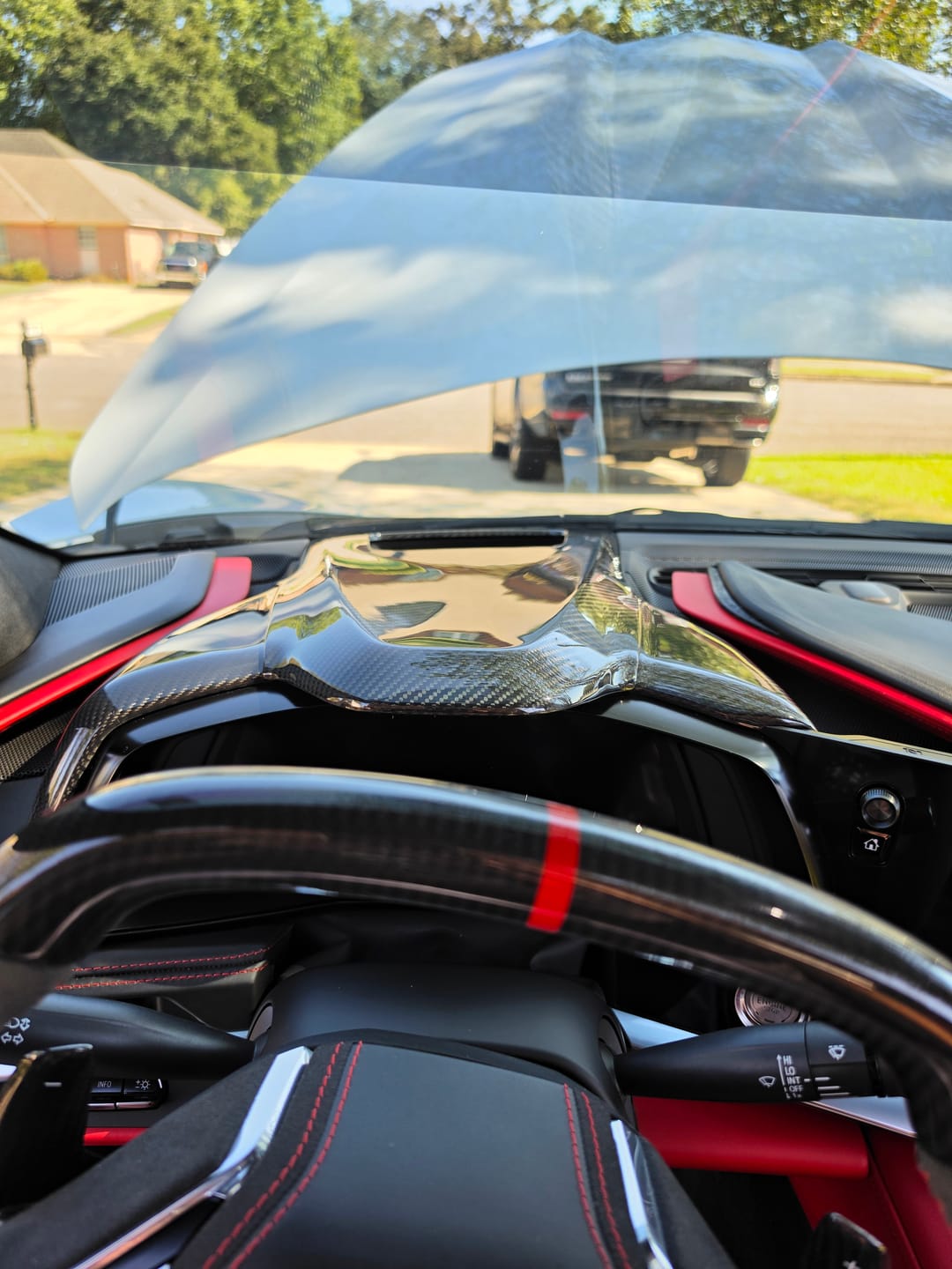 Customer photo review of Corvette C8 DRY CARBON FIBER Upper Dash Instrument Panel Cover Kit