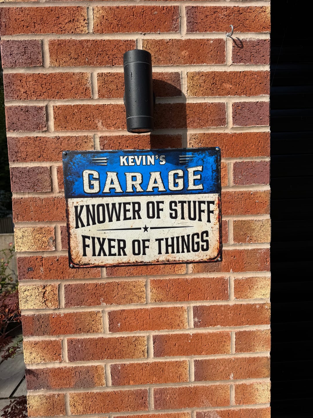 Customer photo review of This's His Garage Sign - Personalized Horizontal Garage Sign