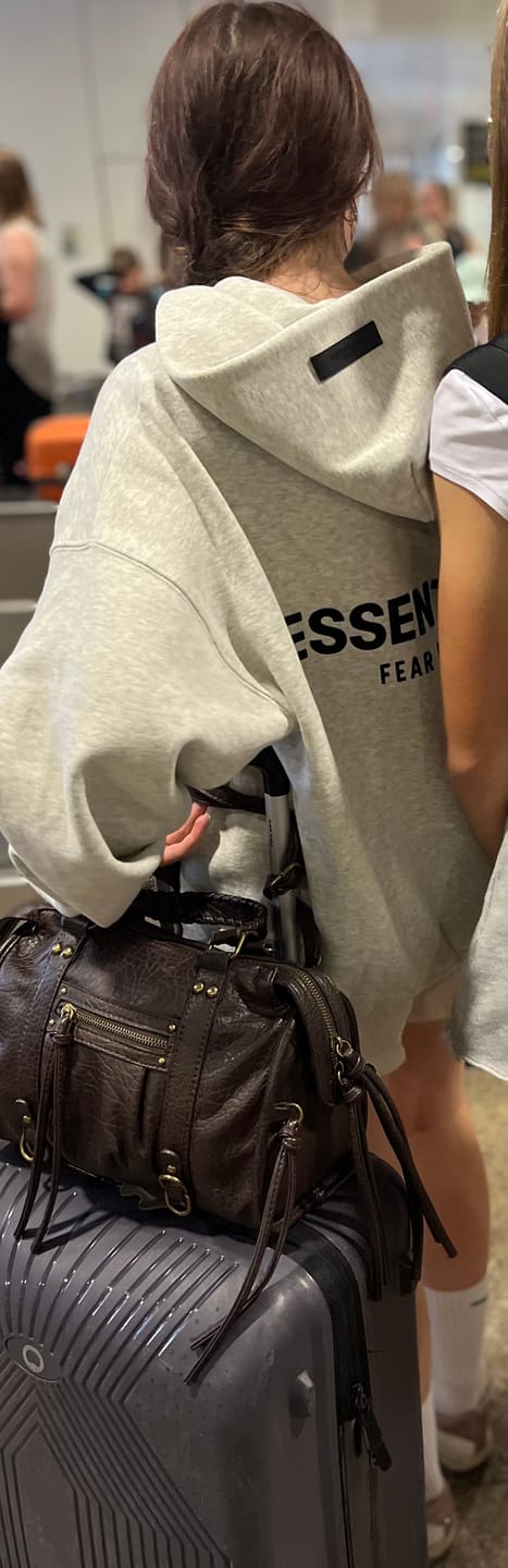 Customer photo review of Fear of God Essentials Hoodie 'Light Oatmeal'