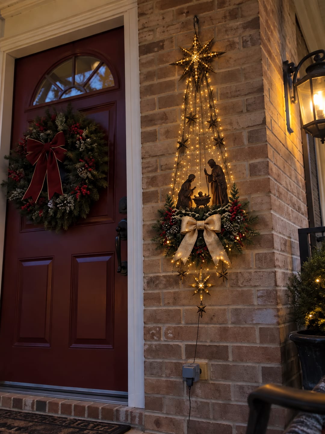 Customer photo review of Angel Blessing Wall Light, Starglow Cascading Christmas Angel with Glowing