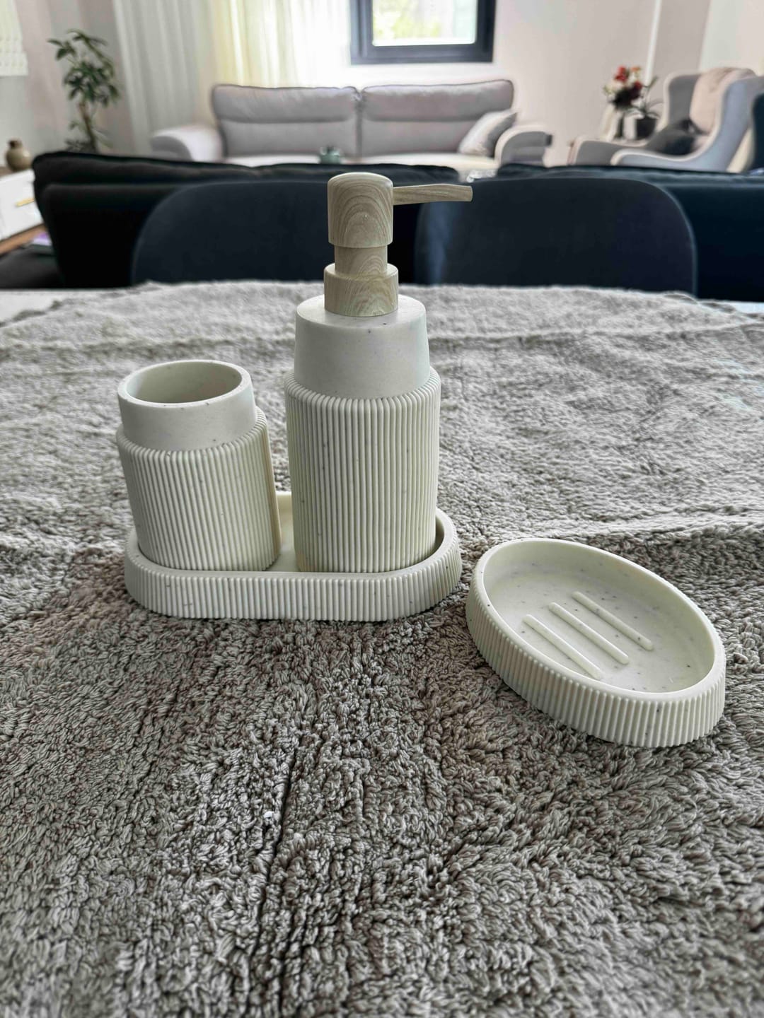 Customer photo review of Earth 4 Parça Banyo Seti Bej