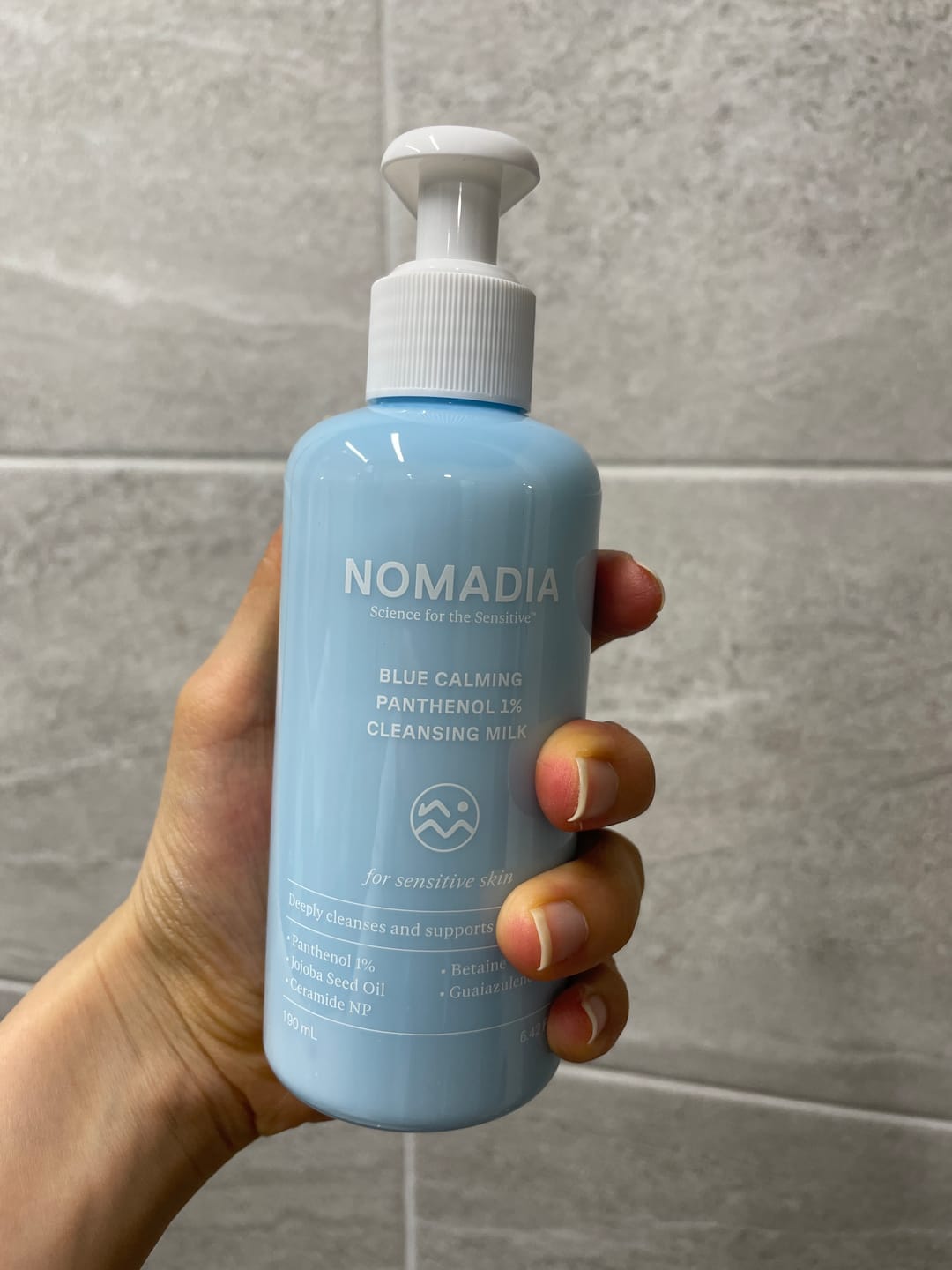 Customer photo review of Nomadia Blue Calming Panthenol 1% Cleansing Milk 190ml