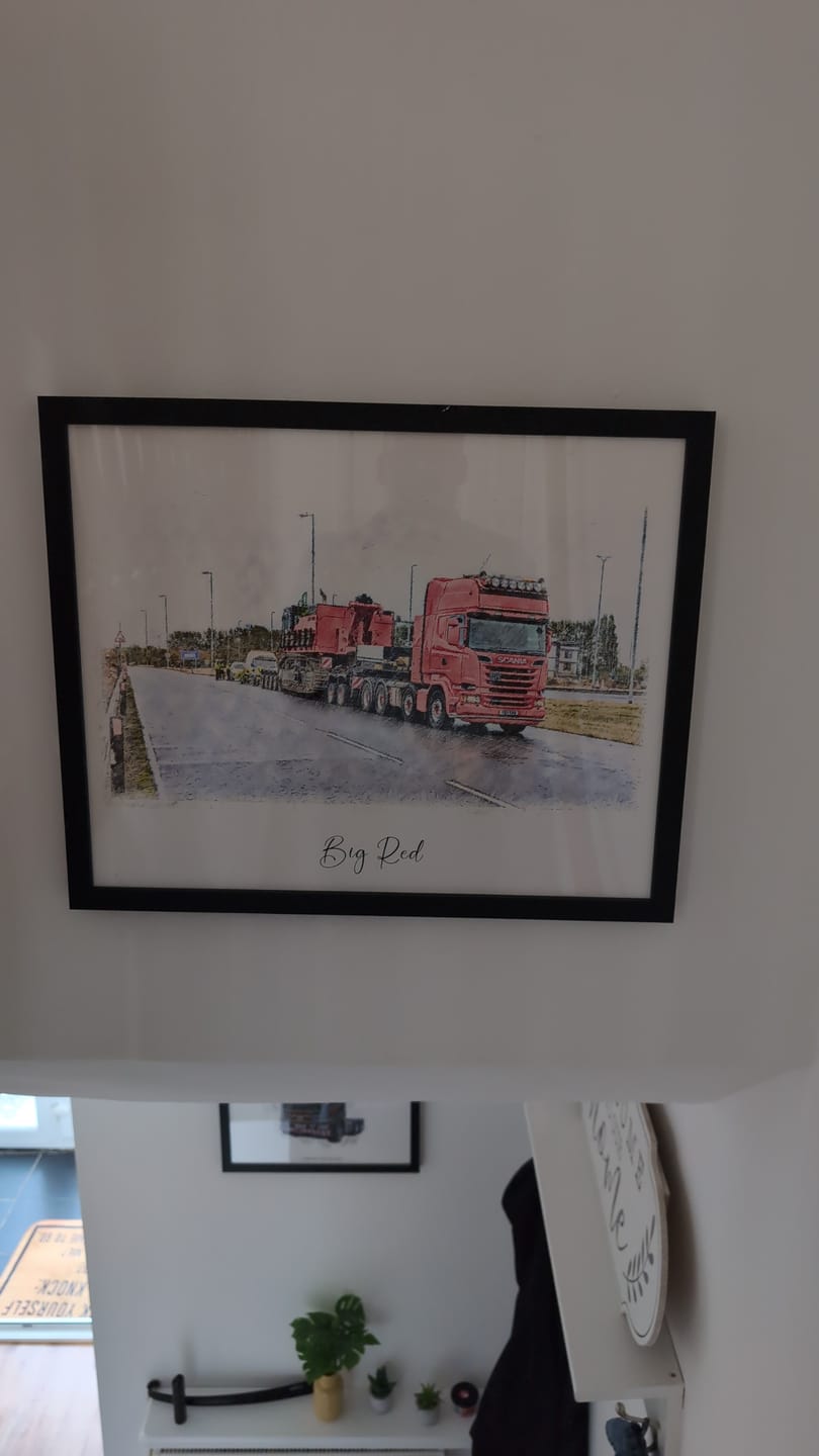 Customer photo review of Personalised Motorbike Sketch