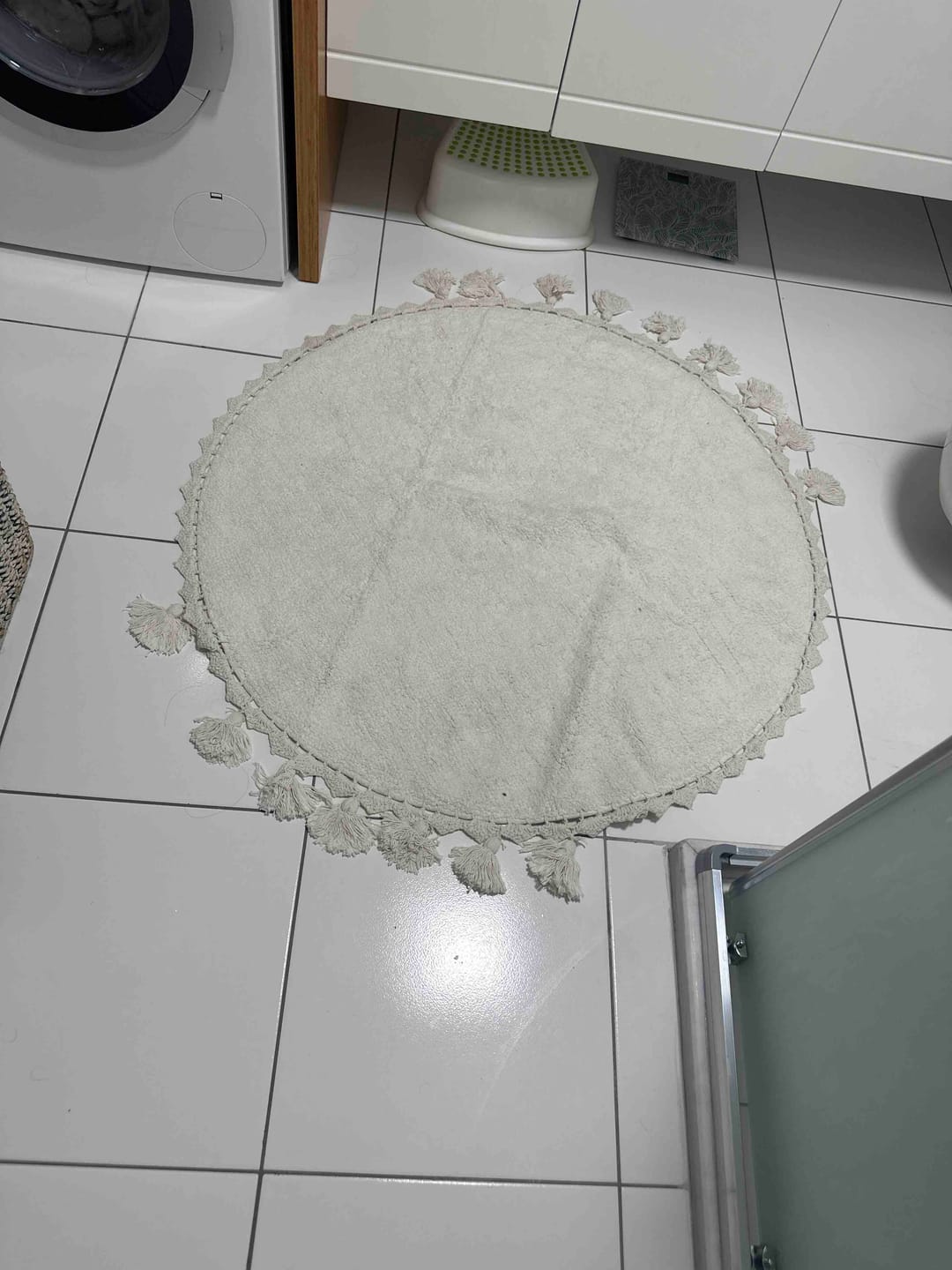 Customer photo review of Lowell Yuvarlak Banyo Paspası %100 Pamuk 100x100 Pembe