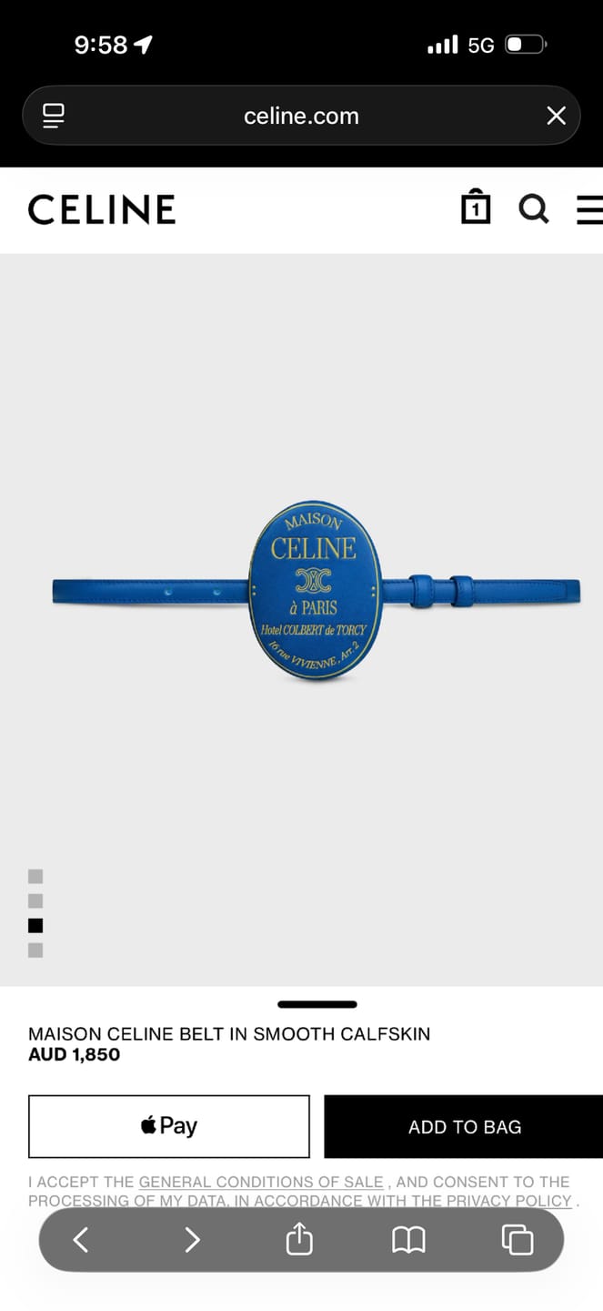 Customer photo review of Celine 2026 Arc de Triomphe 13mm Leather Belt