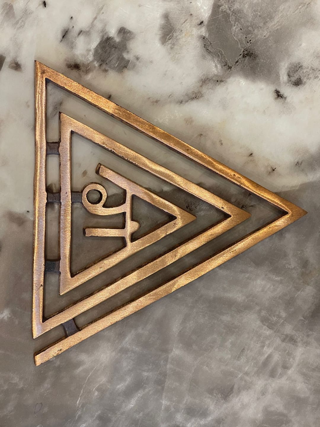 Customer photo review of Copper Triangle Ga (ग) Helix | Vastu Remedy for South-East Fire Zone Balance, Cash Flow & Kitchen Defects | 4–6 Inch