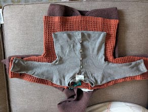 Customer photo review of Ginger Chunky Waffle Long Sleeve Top