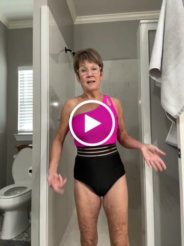 Customer photo review of Emoswims - One Shoulder One Piece Swimsuit for Women Tummy Control Bathing Suits