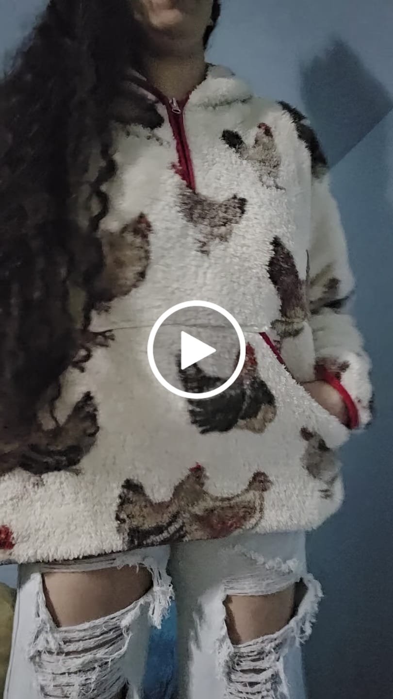 Customer video review of Chicken Sherpa Adult 1/4 Zip Hoodie
