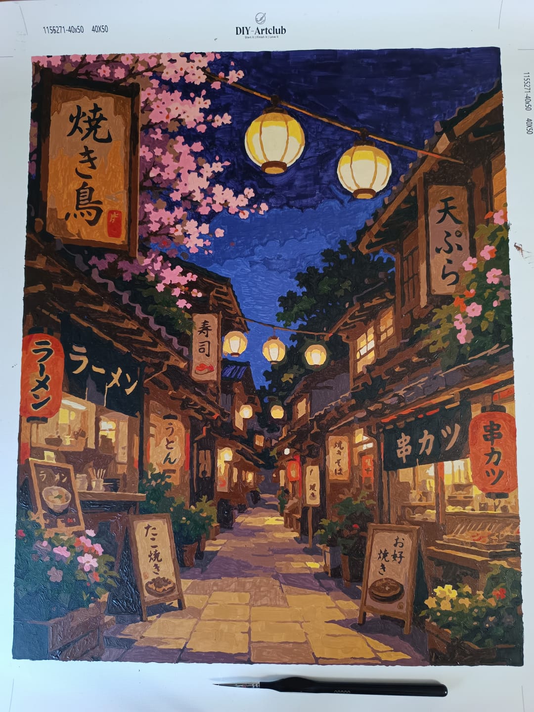 Customer photo review of Sakura Lanterns | Paint by Number