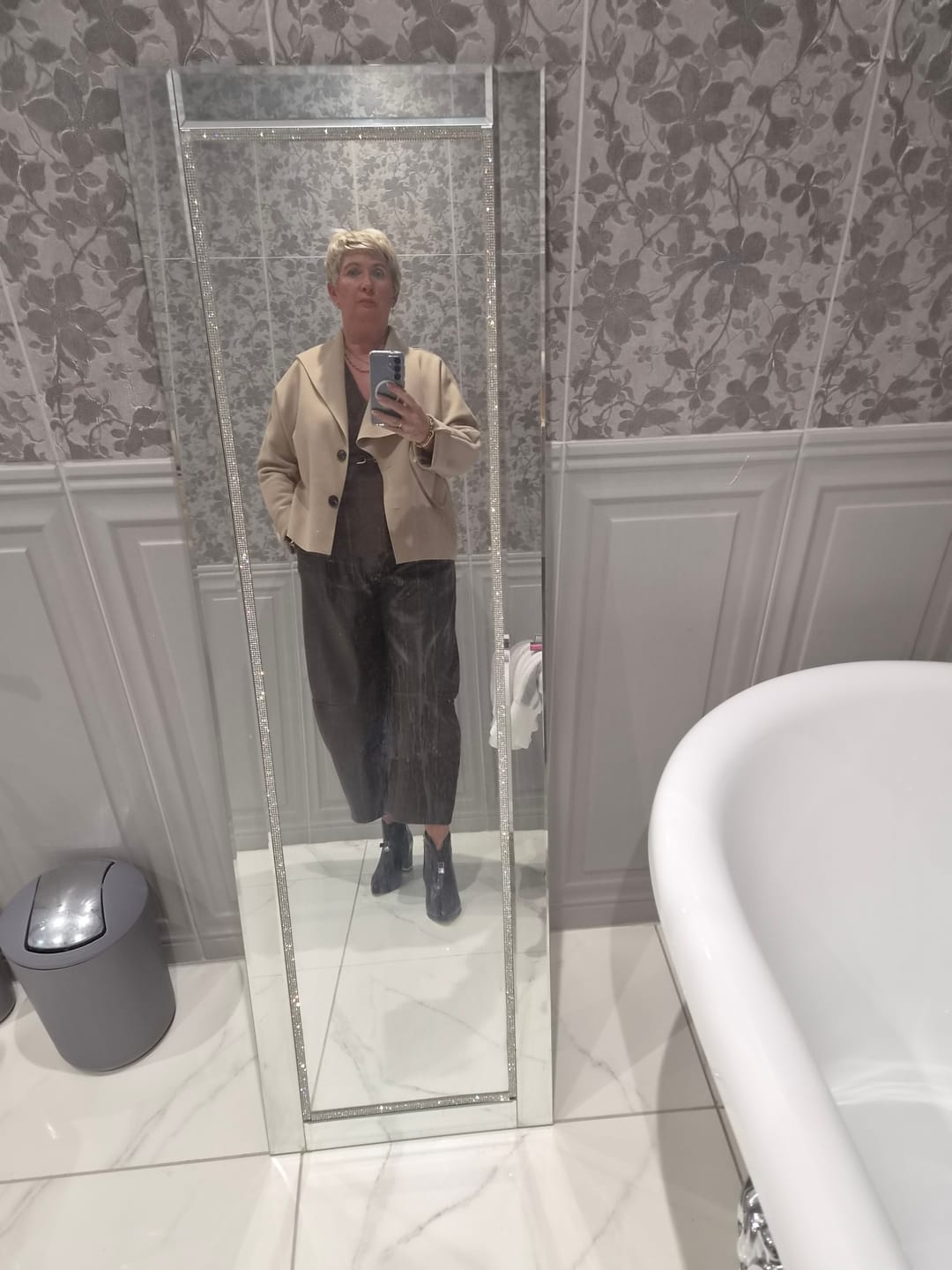 Customer photo review of Carla Camel Button Jacket