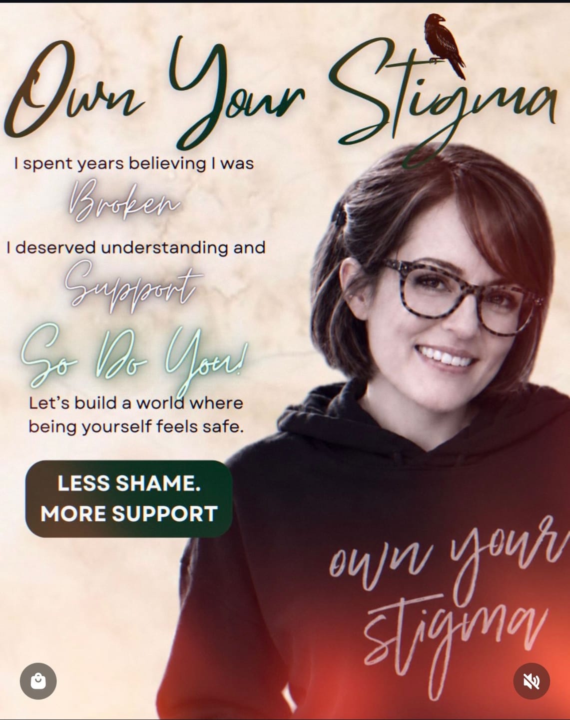 Customer photo review of Own Your Stigma Crop Hoodie