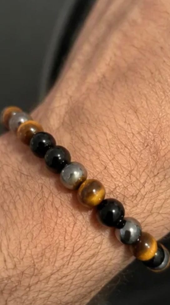 Customer photo review of Triple Prosperity Bracelet: Citrine, Green Aventurine, & African Turquoise 4 mm Prosperity Crystals Gift