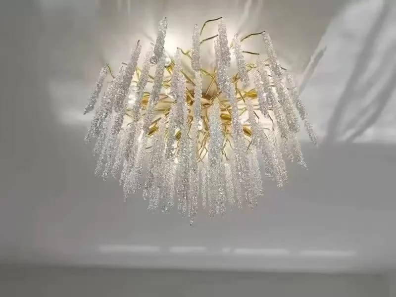 Customer photo review of Wisteria Flower Chandelier, Faceted Crystal Clusters, Gold Frame
