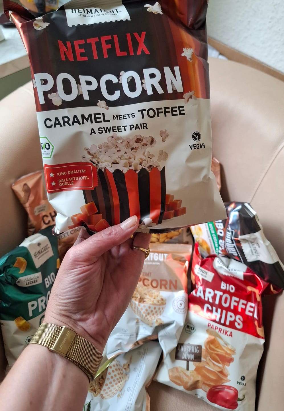 Customer photo review of Bio Netflix Popcorn Caramel meets Toffee
