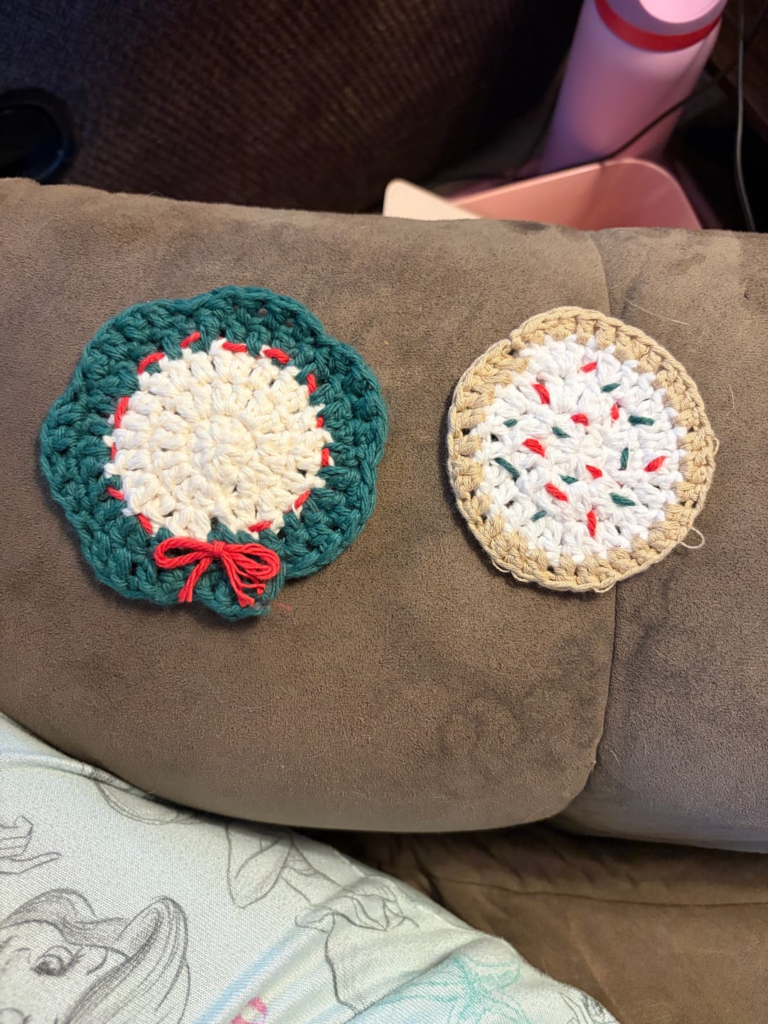 Customer photo review of Crochet Christmas Coaster PATTERNS