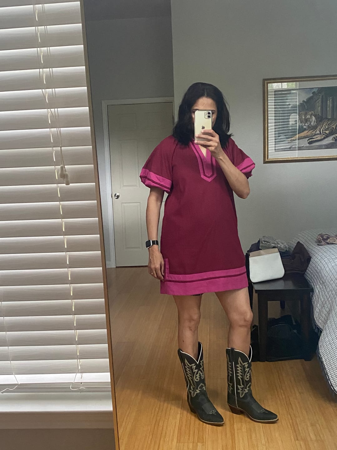 Customer photo review of Laredo Ladies Carly Leather Navy Snip Toe Western Boot 20025