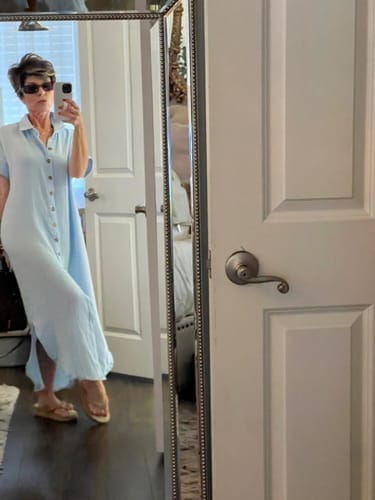 Customer photo review of Emoswims - White Solid Color Long Sun-proof Cardigan Cover Up