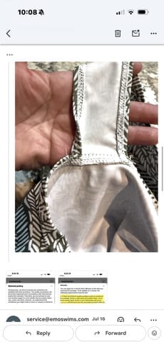 Customer photo review of Emoswim - Ruched Front Leaf Print One Piece Swimsuit