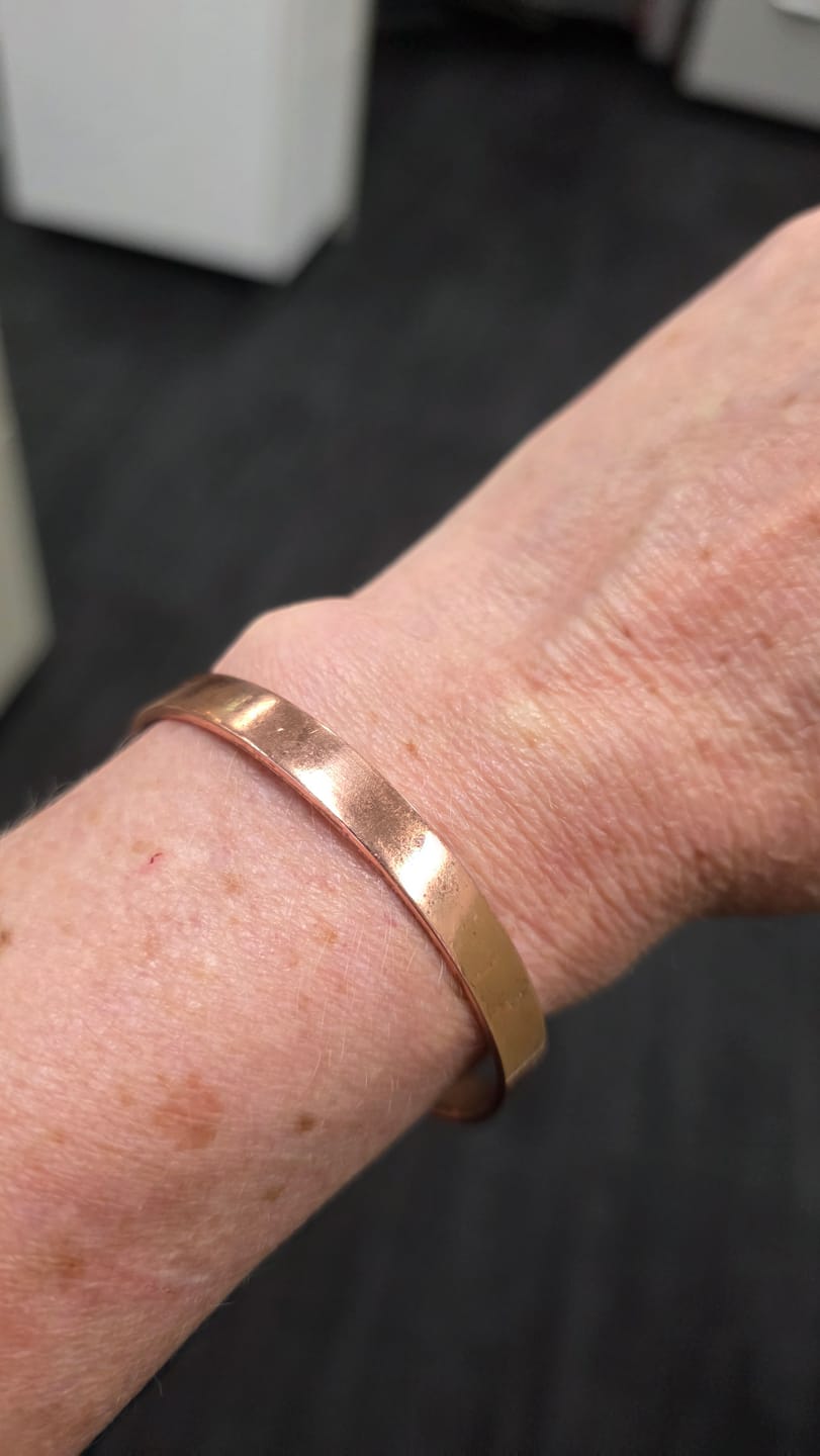 Customer photo review of Pure Copper Bracelet - Smooth Copper Bracelet - Copper Culture