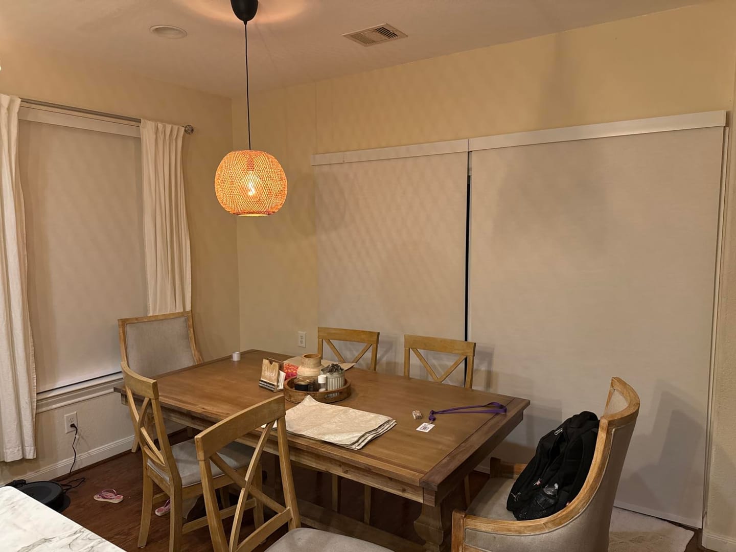 Customer photo review of Bringnox Motorized Roller Shades 100% Blackout Linen