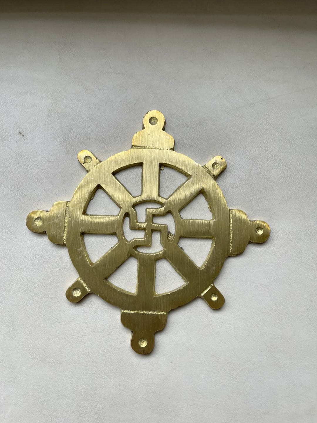 Customer photo review of Brass Chakra Satiya Helix – Vastu Remedy for West Direction Correction | Energy Balance Support | 4.5 Inch