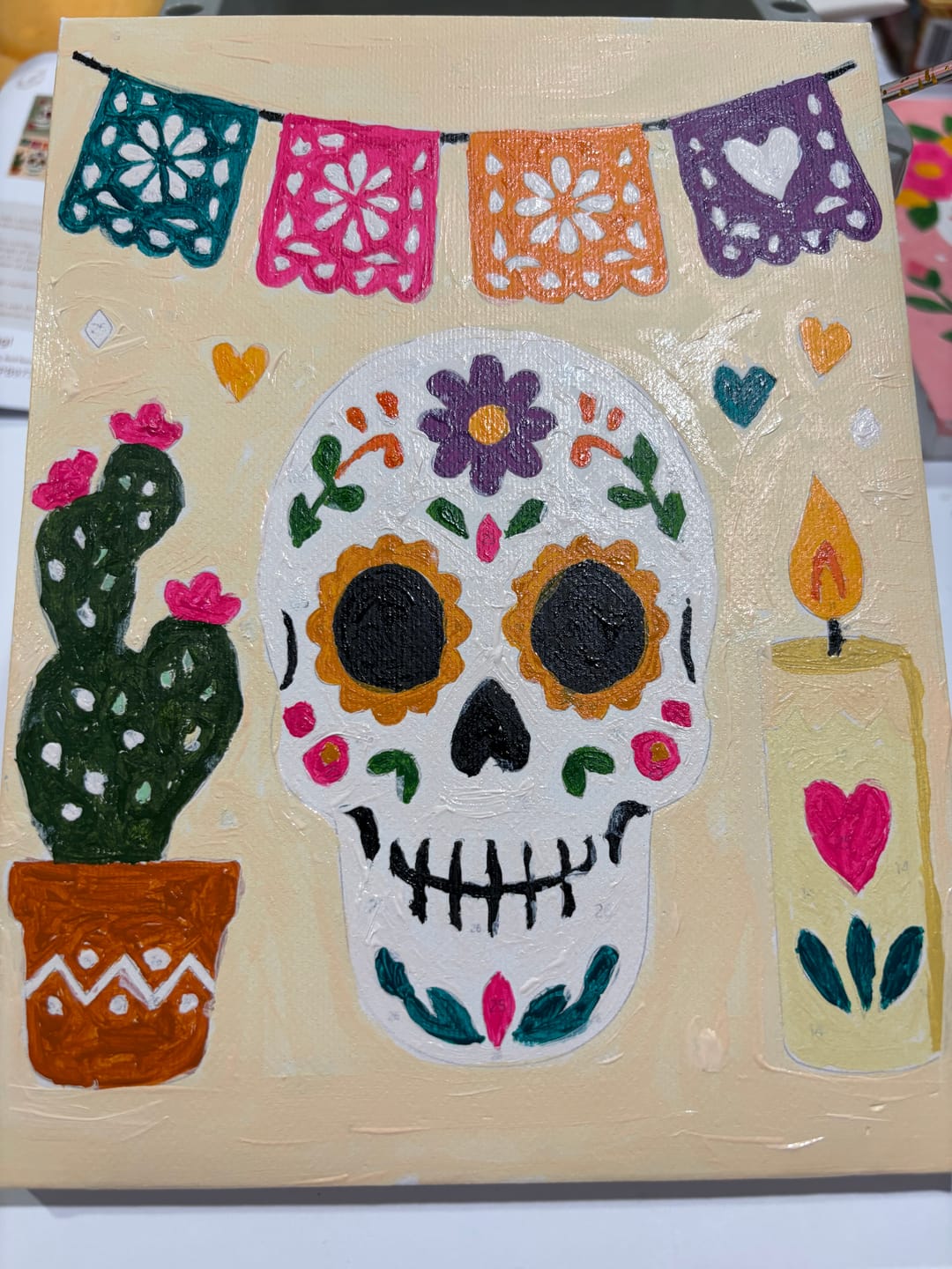 Customer photo review of 6 Mini Paintings - Mexican Skull Set
