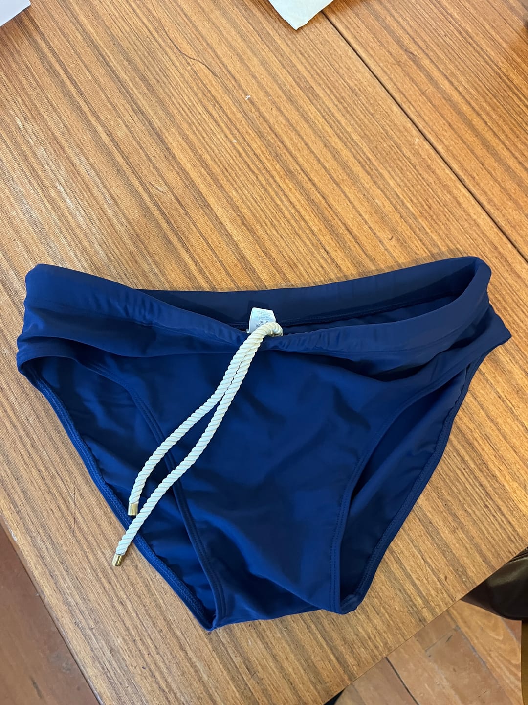 Customer photo review of Lobby's Premium Nautical Navy Swim Brief