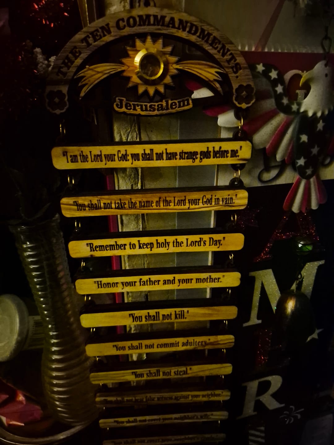 Customer photo review of Ten Commandments Wall Hanging from the Holy Land