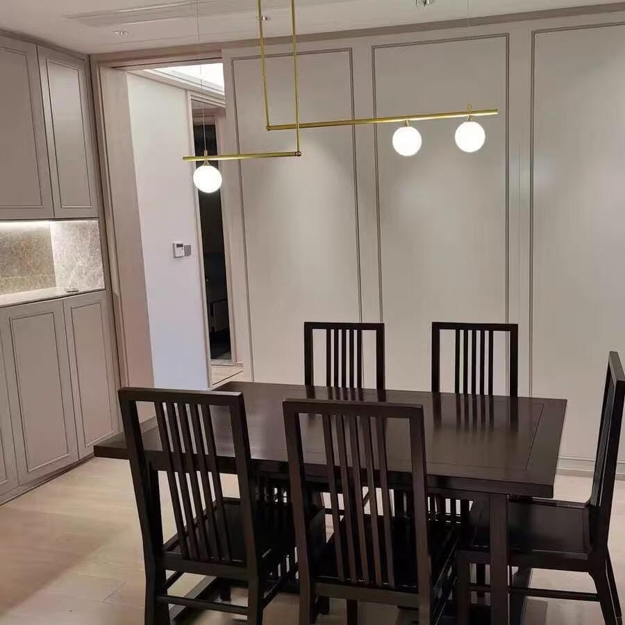Customer photo review of Pivoting Opal Glass Pendant Light for Dining Table, Brass