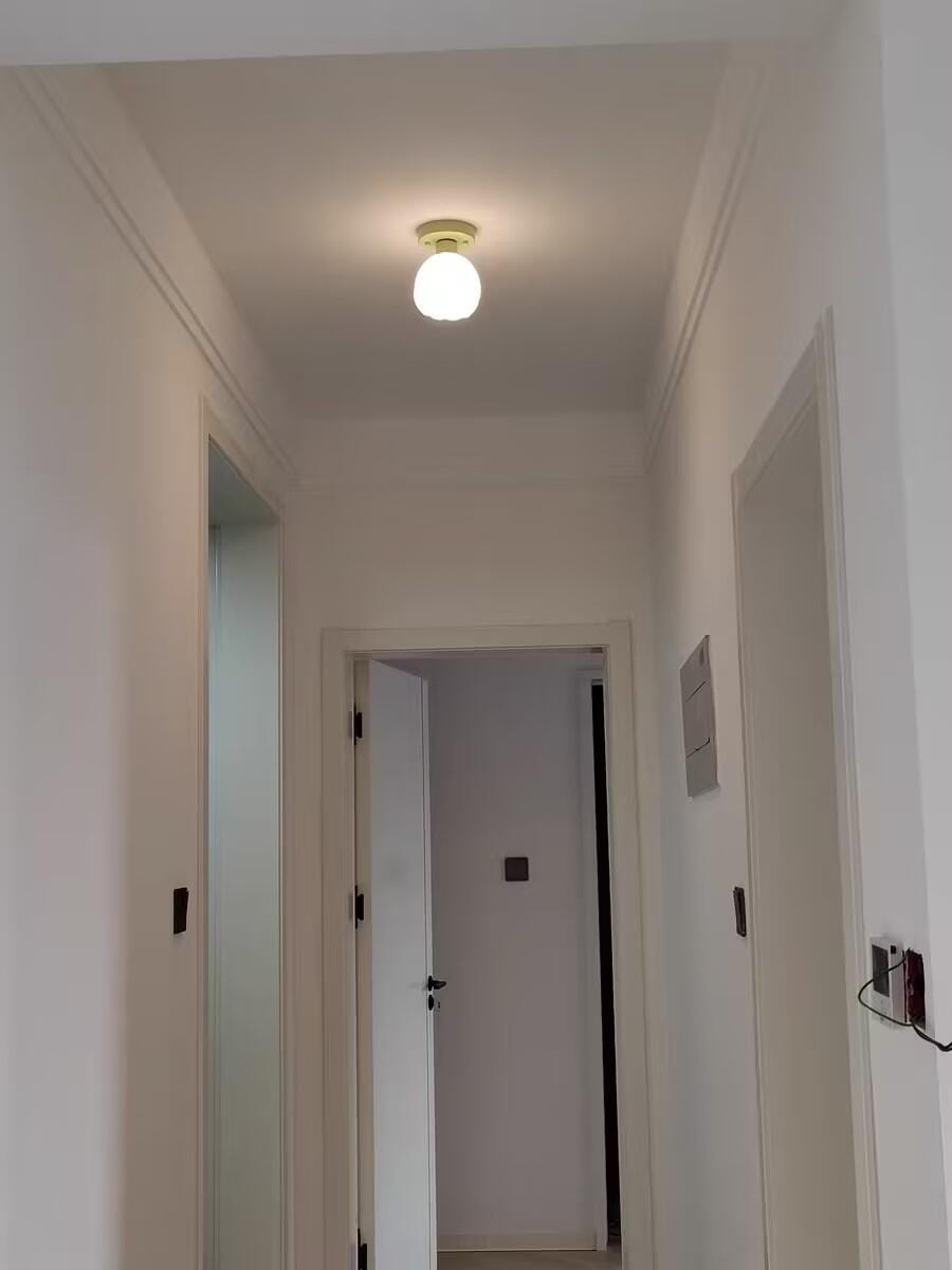 Customer photo review of Flower Semi Flush Ceiling Light, Glass Shade, Green Base, 15 cm