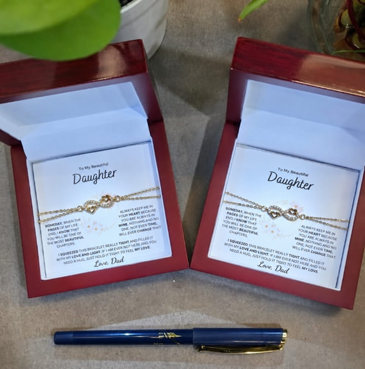 Customer photo review of To Beautiful Daughter – Infinity Love Bracelet From Dad