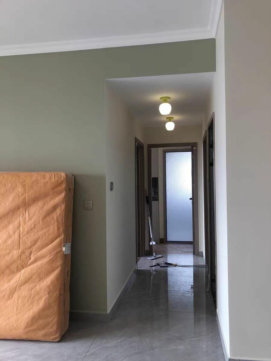 Customer photo review of Flower Semi Flush Ceiling Light, Glass Shade, Green Base, 15 cm