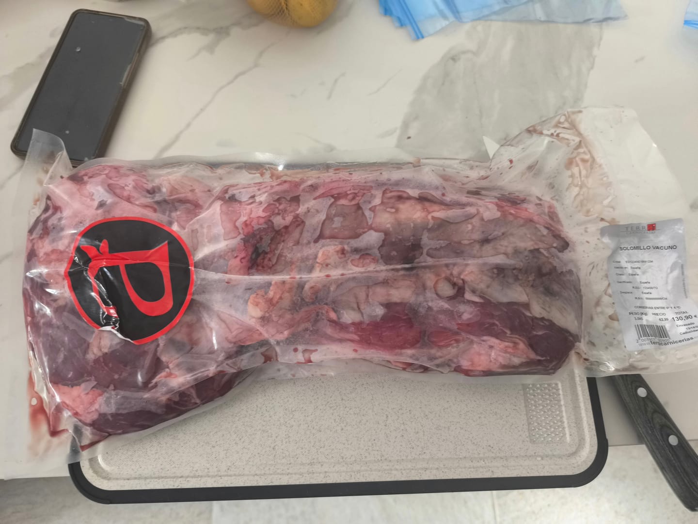 Customer photo review of Solomillo de vaca premium