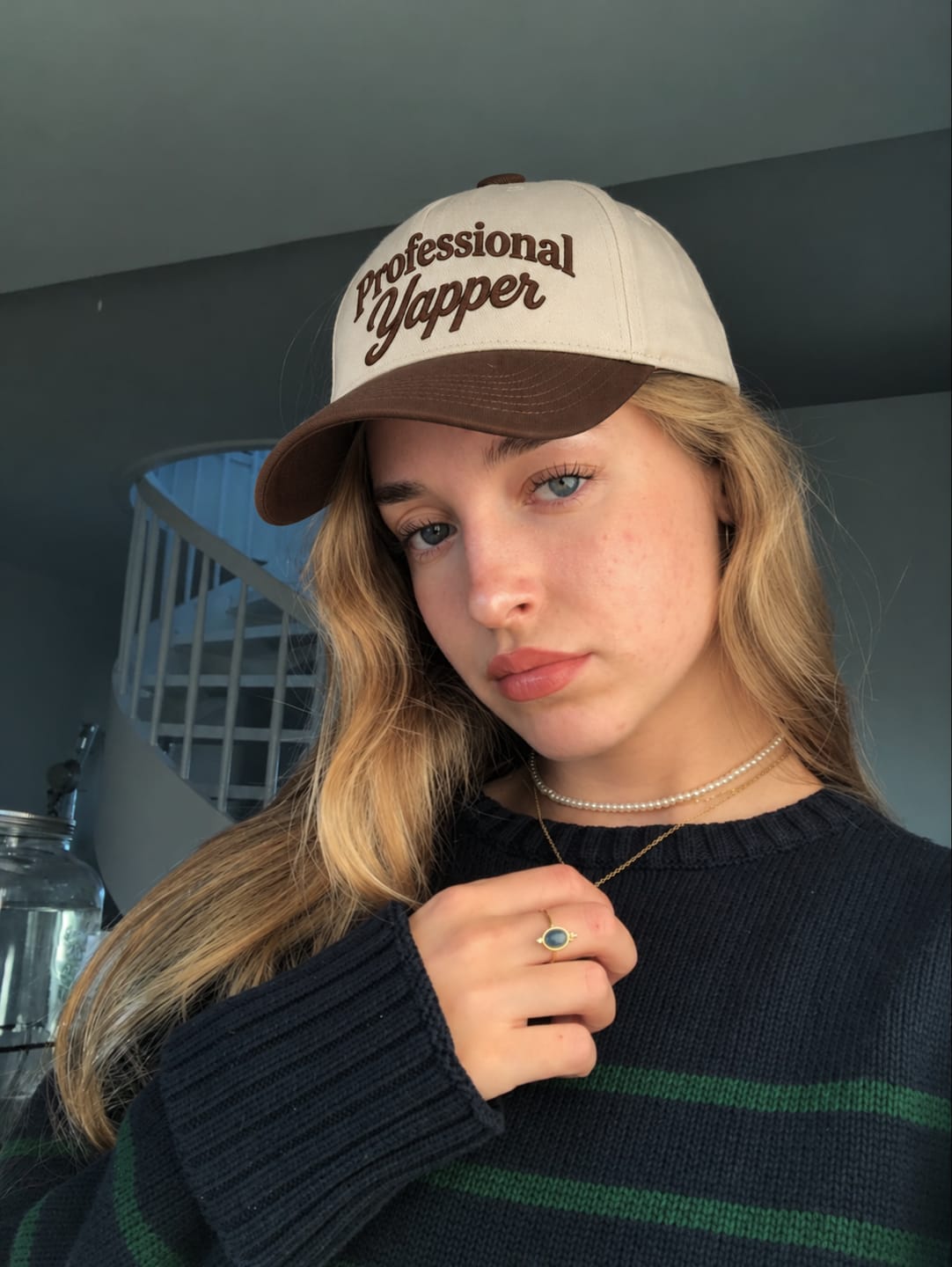 Customer photo review of Professional Yapper Hat, Chatty Gen Z Slang Snapback