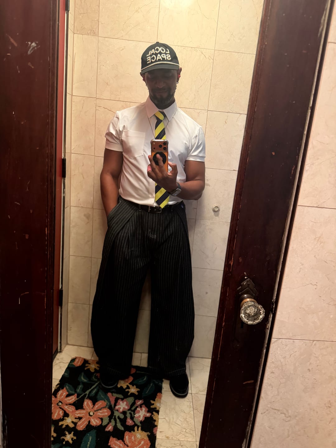 Customer photo review of Aelfric Eden Pinstripe Baggy Barrel Jeans