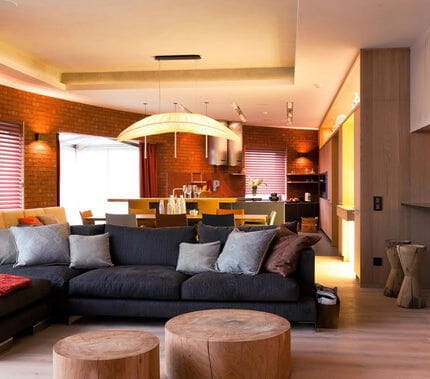 Customer photo review of Fabric Pendant Light, Long Beige Shade, Iron Frame, Two Bulbs