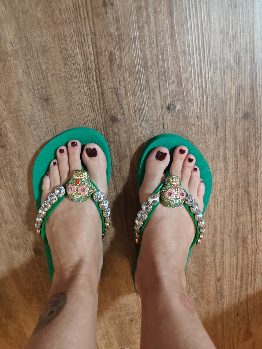 Customer photo review of Flip-Flop / Totenkopf - Grün