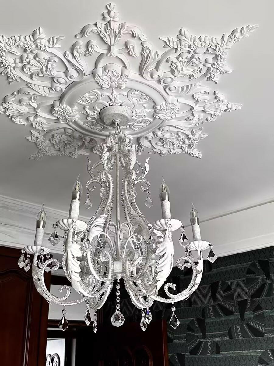 Customer photo review of White Crystal Pendant Light, Candle-Style Chandelier, 40 cm